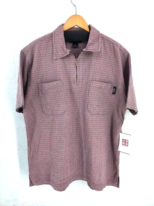 USED古着(ユーズドフルギ) freaks ハーフジップシアサッカー半袖シャツ メンズ JPN:M