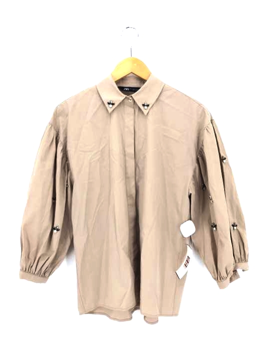ZARA(ザラ) SHIRT WITH GEM APPLIQUÉS レディース import：S