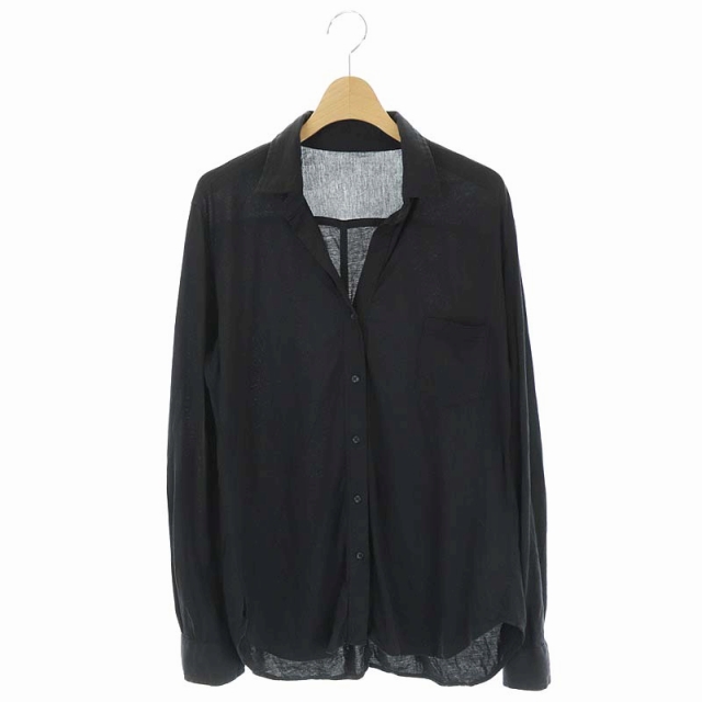 PLAGE(プラージュ) 20AW 100/2テンジクセイヒンゾメシャツ シャツ 長袖 胸ポケット コットン 黒 ブラック /AA ■OS レディース  表記なし