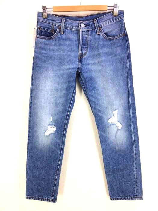 Levis(リーバイス) 501CT ボタン裏496 クラッシュ加工ボタンフライデニムパンツ レディース  W25 L32