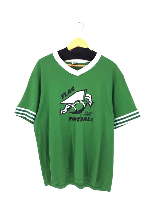 USED古着(ユーズドフルギ) SOF FE USA製 FLAG FOOTBALL フットボールTシャツ メンズ import：XL