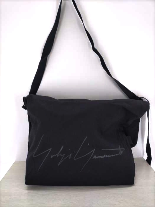 Yohji Yamamoto(ヨウジヤマモト) シグネチャーロゴキャンバスショルダーバッグ メンズ 表記無