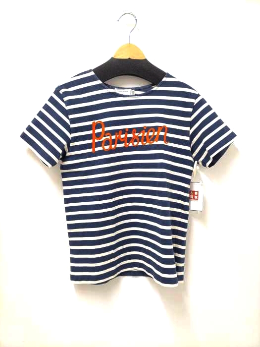 MAISON KITSUNE メゾンキツネ(メゾンキツネ) ロゴプリントボーダーTシャツ レディース 表記無