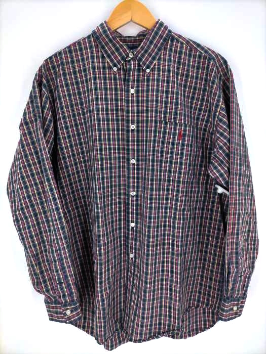 RALPH LAUREN(ラルフローレン) 90S BLAKE ポニー刺 繡チェック柄ボタンダウンシャツ メンズ JPN：L