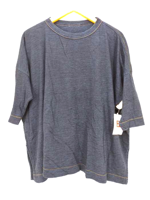 45rpm(フォーティーファイブアールピーエム) ジンバブエコットンのビッグスリットTシャツ（インディゴ加工） レディース FREE