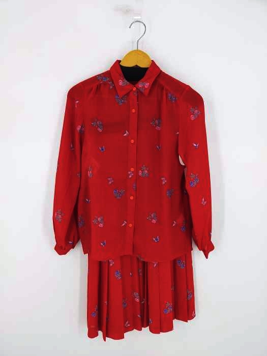HANAE MORI(ハナエモリ) 総柄 シャツ＆スカート セットアップ レディース  9号
