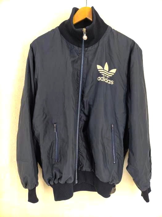 アディダス adidas 80S デサント社 トレフォイルロゴ ハイネックナイロントラックジャケット メンズ JPN：L