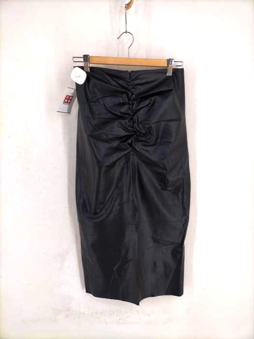 ザラ ZARA フロントスリット フェイクレザースカート レディース JPN：S