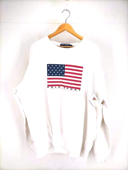 ポロスポーツラルフローレン POLO SPORT RALPH LAUREN フラッグプリント クルーネックスウェット メンズ JPN：L