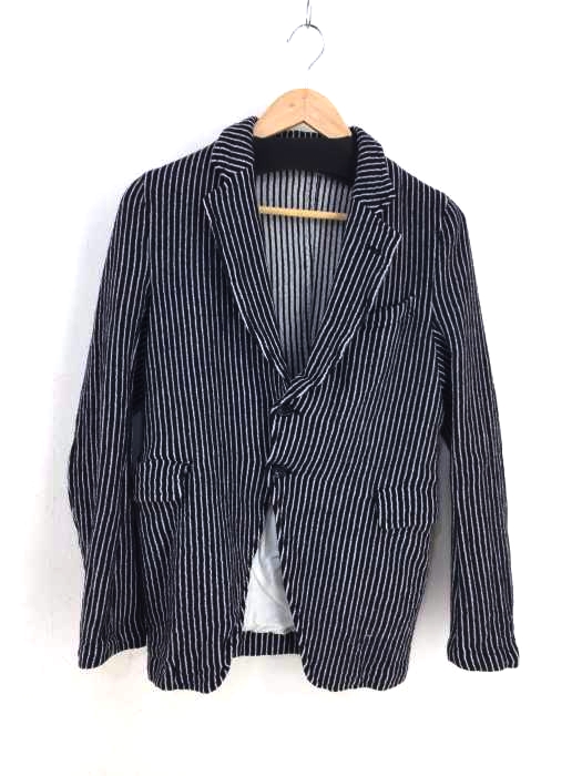 COMME des GARCONS COMME des GARCONS(コムデギャルソンコムデギャルソン) AD2007 縮絨 ストライプ2Bテーラードジャケット レディース JPN：S