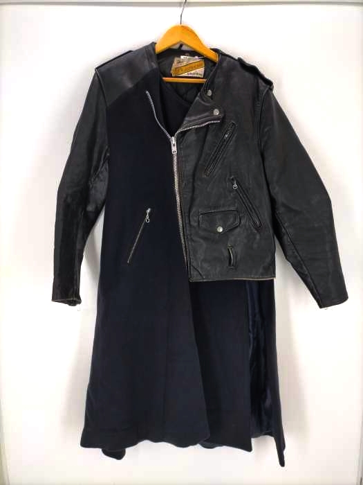 USED古着(ユーズドフルギ) YEAH RIGHT RIDERS LONG COAT SCHOTT 再構築ライダースコート レディース  2