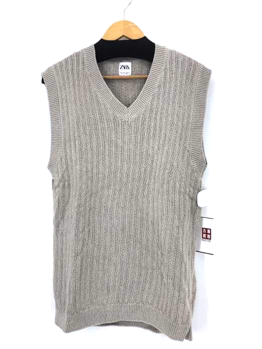 ZARA(ザラ) TEXTURED WEAVE KNIT VEST メンズ import:L
