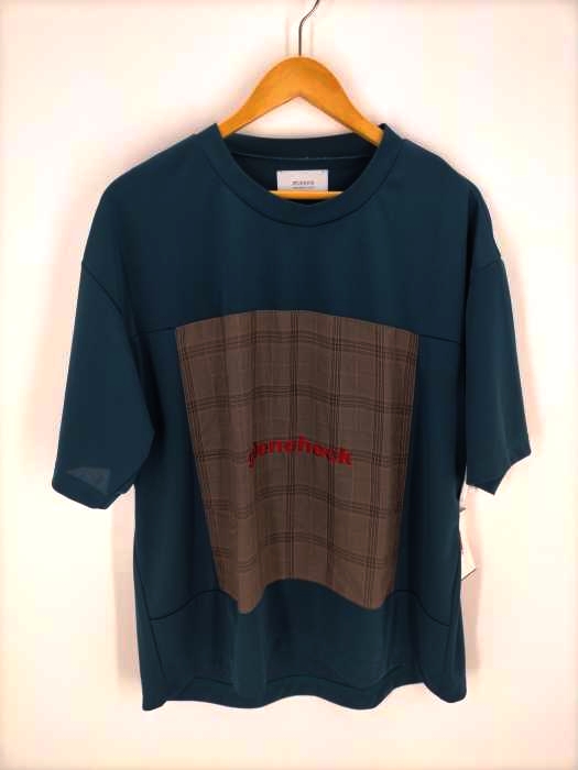 STUDIOUS(ステュディオス) glencheck刺繍ポリエステル半袖Tシャツ メンズ JPN：2