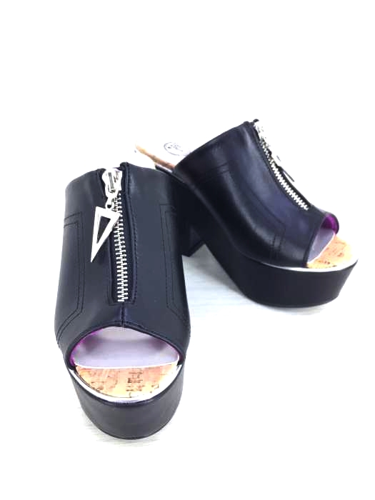 YOSUKE(ヨースケ)  厚底サンダル ミュール オープントゥフロントジップ レディース  S