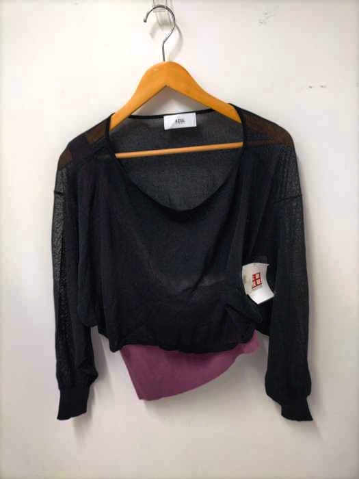 AZUL by moussy(アズールバイマウジー) ONE-SHOULDER KNIT SET TOPS レディース  M