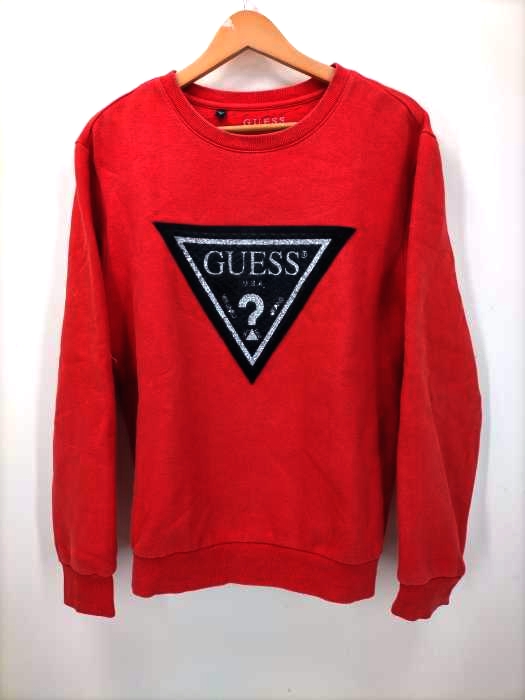 ゲス GUESS トライアングルロゴ クルーネック スウェット メンズ  L