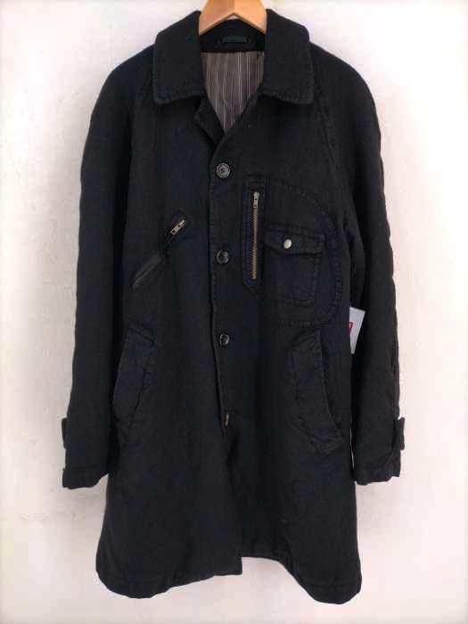 COMME des GARCONS HOMME(コムデギャルソンオム) AD2005 05AW 縮絨加工ウールステンカラーコート メンズ JPN：M