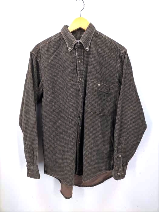 ユーズドフルギ USED古着 MILK BAR CLUB DENIM LINE チェック柄 コーデュロイBDシャツ メンズ JPN：L