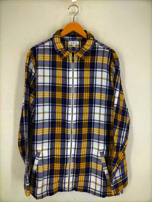 ユーズドフルギ USED古着 {{THE RAIL}} フランネルジップアップシャツ メンズ JPN：XL