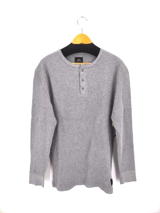 ALPHA INDUSTRIES ワッフル tシャツ　サーマル　ミリタリー Alpha INDUSTRIES ロゴ クルーネック ワッフル Tシャツ - メルカリ