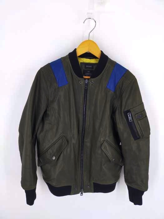 ディーゼル DIESEL SUPERIOR レザーフライトジャケット メンズ import：S