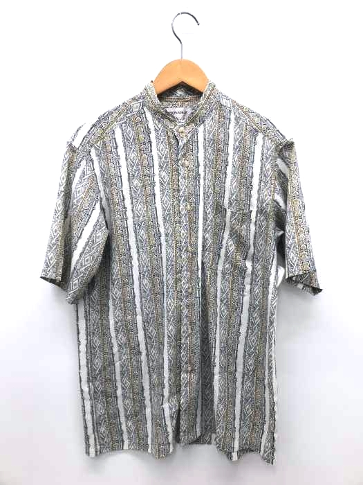 USED古着(ユーズドフルギ) 総柄バンドカラー半袖シャツ メンズ JPN：M