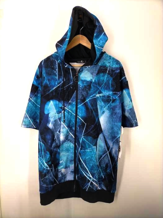 NieR CLOTHING(ニーア クロージング) 総柄半袖ジップパーカー メンズ FREE