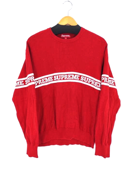 シュプリーム Supreme 19AW logo stripe knit top メンズ  M