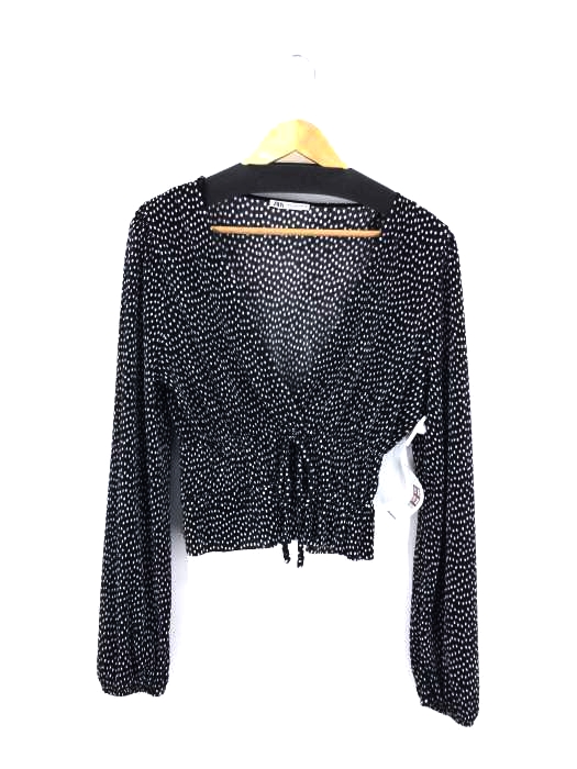 ZARA(ザラ) ドット柄 プリーツブラウス レディース import：M