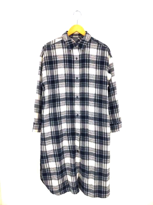AZUL by moussy(アズールバイマウジー) 3WAY CHECK LONG SHIRT 3WAYチェックロングシャツ レディース JPN：S