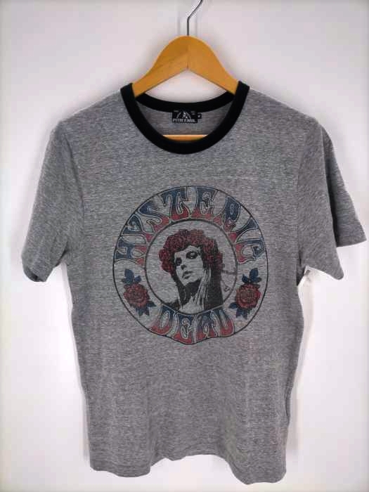 HYSTERIC GLAMOUR(ヒステリックグラマー) HYS DEAD プリント 半袖リンガーTシャツ メンズ JPN：M