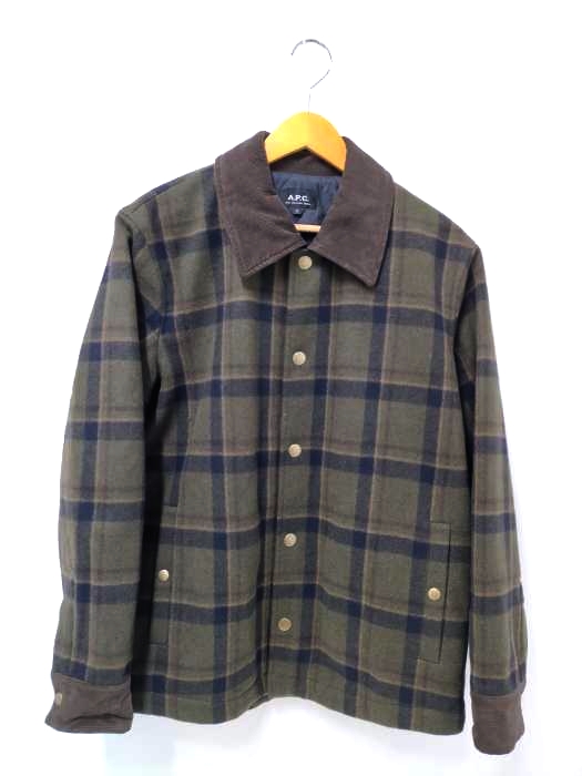 アーペーセー A.P.C. 裏地キルティング ウールチェックブルゾン メンズ import：S