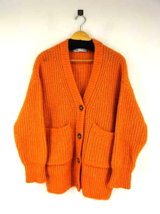 ザラ ZARA KNIT CARDIGAN WITH PATCH POCKETS レディース import：S