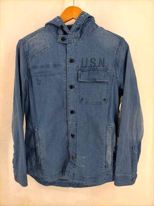 AVIREX(アヴィレックス) TAPE BLUE BY AVIREX ALL OVER PRINT DENIM SHIRT メンズ JPN：S