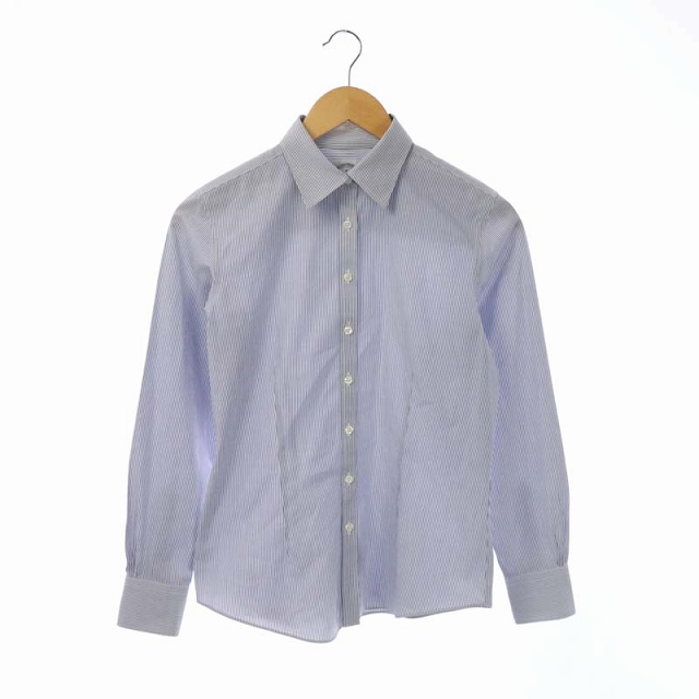 BROOKS BROTHERS(ブルックスブラザーズ) シャツ ストライプ 長袖 2 水色 白 ライトブルー ホワイト /AO ■OS レディース  2(日本サイズM相当）