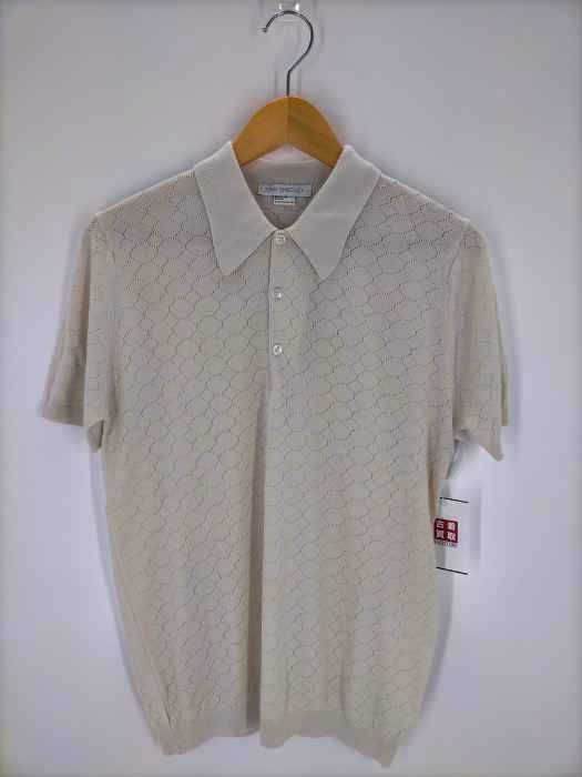 JOHN SMEDLEY(ジョンスメドレー) ドットコットンポロシャツ メンズ  M