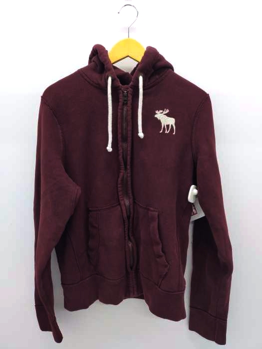 アバクロンビーアンドフィッチ Abercrombie & Fitch ロゴ刺繍 ジップアップパーカー メンズ  XL
