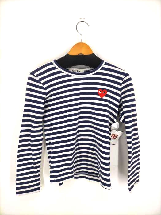 プレイコムデギャルソン PLAY COMME des GARCONS ワンポイントボーダーL/S Tシャツ レディース JPN：S