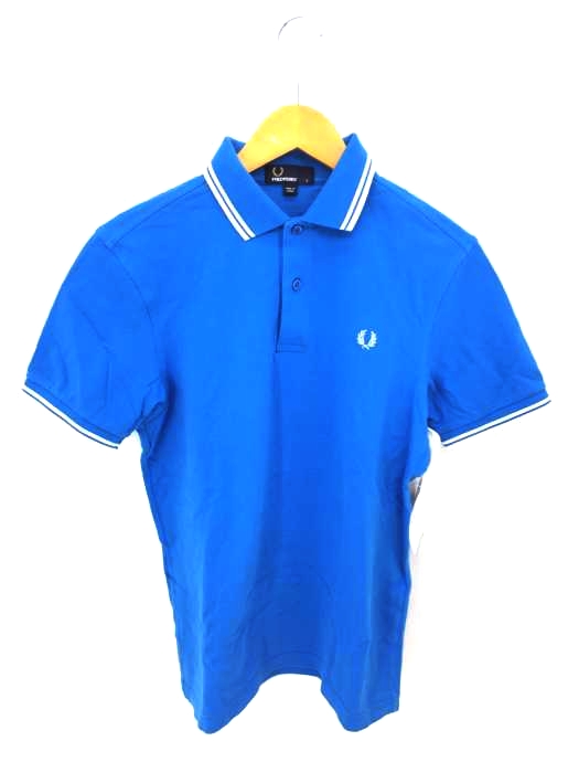 FRED PERRY(フレッドペリー) ロゴ刺繍 リブラインポロシャツ メンズ import：S