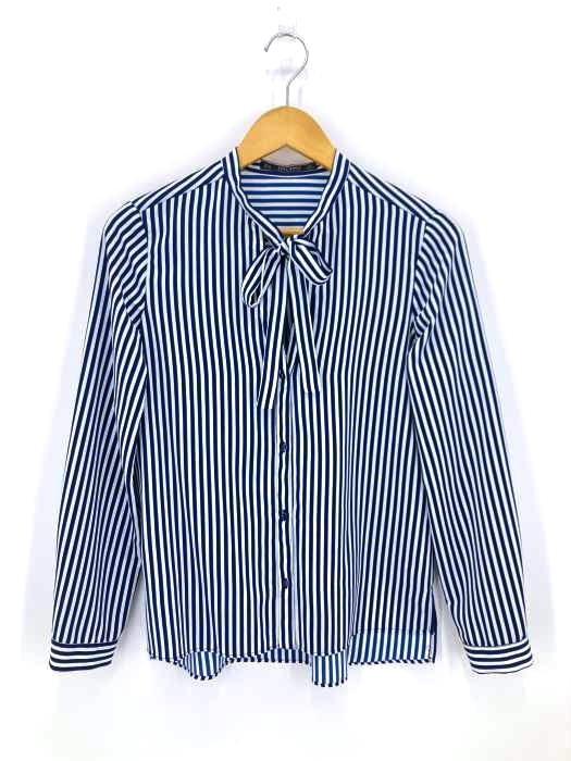 ZARA BASIC(ザラベーシック) ストライプ スキッパーシャツブラウス レディース import:XS