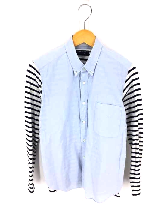 COMME des GARCONS HOMME(コムデギャルソンオム) フェイクレイヤード ボーダーカットソードッキングシャツ メンズ JPN：XS