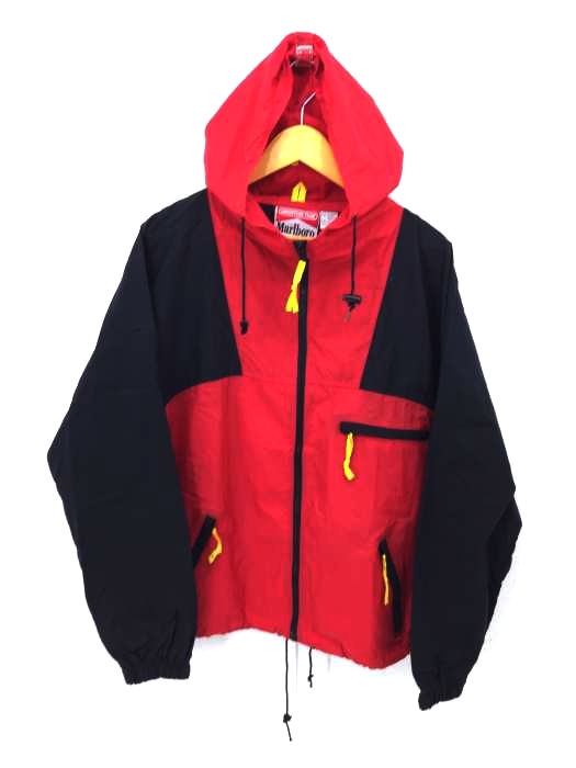 ユーズドフルギ USED古着 90s マールボロナイロンフーディージャケット メンズ  L