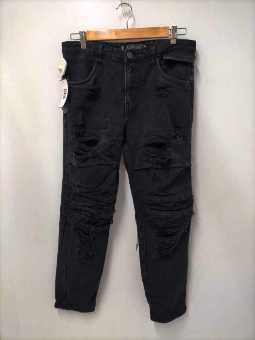 ユーズドフルギ USED古着 {{A.GOOD.BAD.INFLUENCE}}クラッシュデニムテーパードパンツ メンズ JPN:M