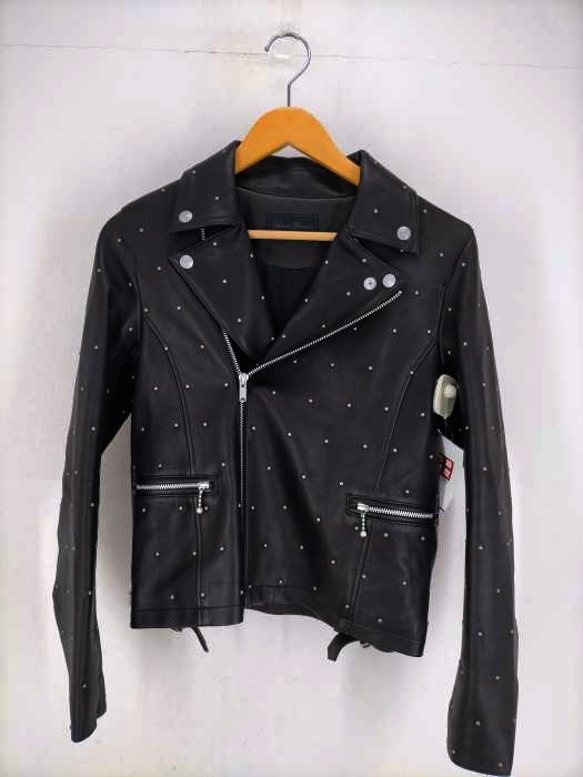 ヒステリックグラマー HYSTERIC GLAMOUR スタッズラムレザーダブルライダースジャケット レディース JPN：M