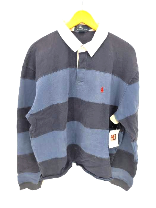 ポロバイラルフローレン Polo by RALPH LAUREN 90S MADE IN SRILANKA ボーダーラガーシャツ メンズ import：XL