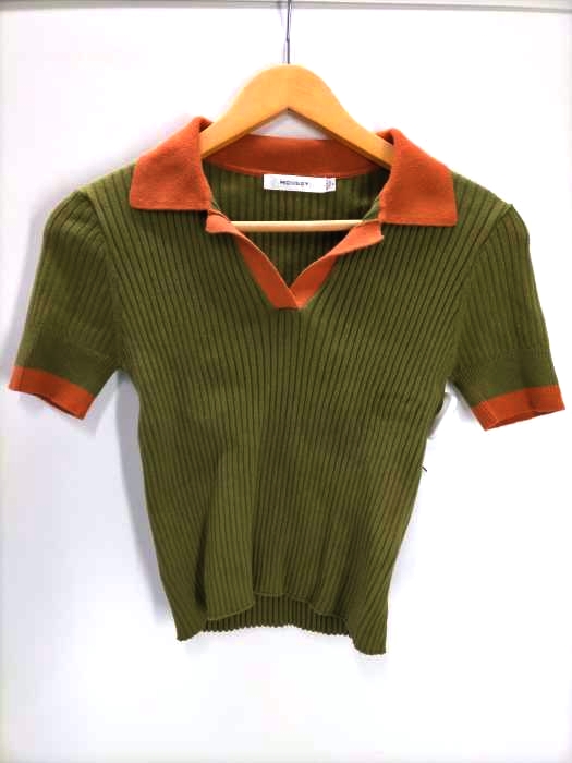 マウジー moussy RANDOM RIB POLO トップス レディース FREE