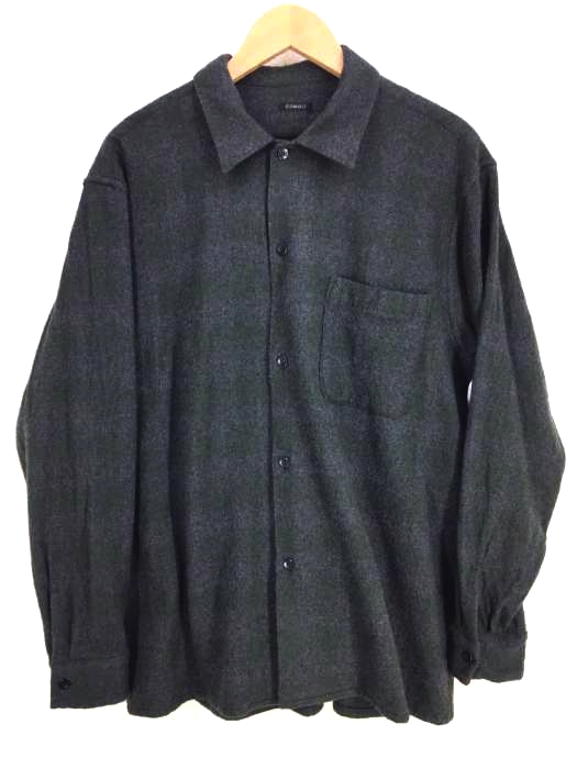 COMOLI(コモリ) 20AW ウールチェック オープンカラーシャツ メンズ トップス カジュアルシャツ