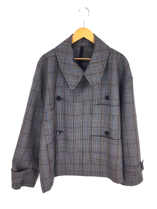 Edwina Horl(エドウィナホール) チェック柄 ワイドシルエット ダブルブレスト テーラードジャケット メンズ JPN：M