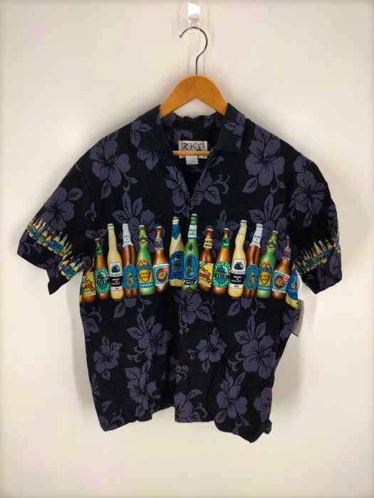 KY’S(フメイ) 90S USA製 半袖開襟ビールプリントアロハシャツ メンズ JPN:M