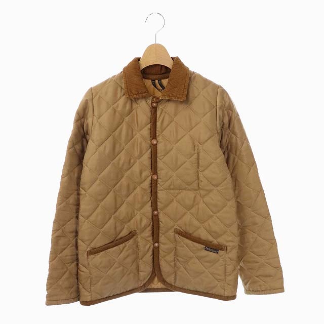 LAVENHAM(ラベンハム) ラピスビームス別注 キルティングジャケット アウター 中綿 コーデュロイ 切替 スナップボタン 34 キャメル /ES ■OS レディース  34（日本サイズXS相当）